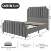 Queen Size Platform Bed Frame with 50.2" Headboard, Velvet Upholstered Bed Frame - 2 of 4