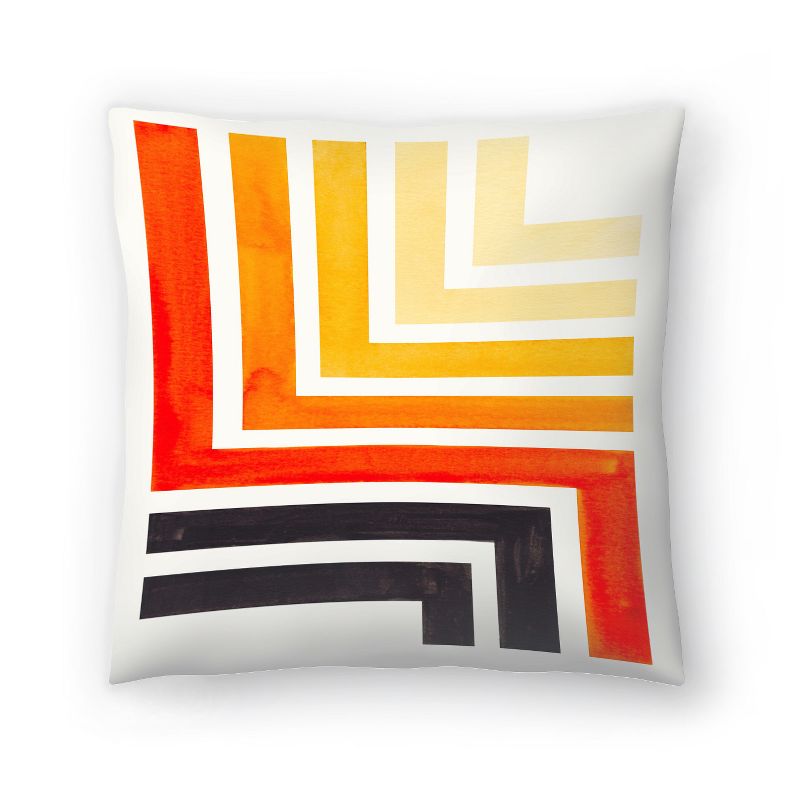 Orange Aztec Pattern By Ejaaz Haniff Throw Pillow - Americanflat Abstract Modern, 1 of 6