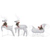 vidaXL Reindeer And Sleigh Christmas Decoration Set of 6 Silver - 4 of 4