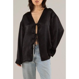 Women's Flowy Tie Front Top - nlt - 1 of 3