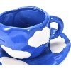 KITCHTIC 10 Oz Japanese Hand Painted Coffee Cup with Saucer - Blue - image 2 of 4