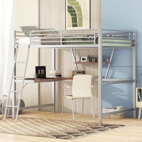 Full size deals loft bed metal