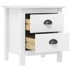 vidaXL Bedside Cabinet Hill 2 pcs White 18.1 in.x13.8 in.x19.5 in. Solid Pine Wood - 4 of 4
