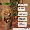 John Timberland Cascade Rustic Asian Planter Urn Outdoor Floor Water Fountain with LED Light 33" for Yard Garden Patio Home Deck Porch Exterior House - 3 of 4