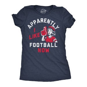 Womens Funny T Shirts Apparently I Like Football Now Sarcastic Graphic Novelty Tee For Ladies - Crazy Dog Women's T Shirt For Football Season - 1 of 4