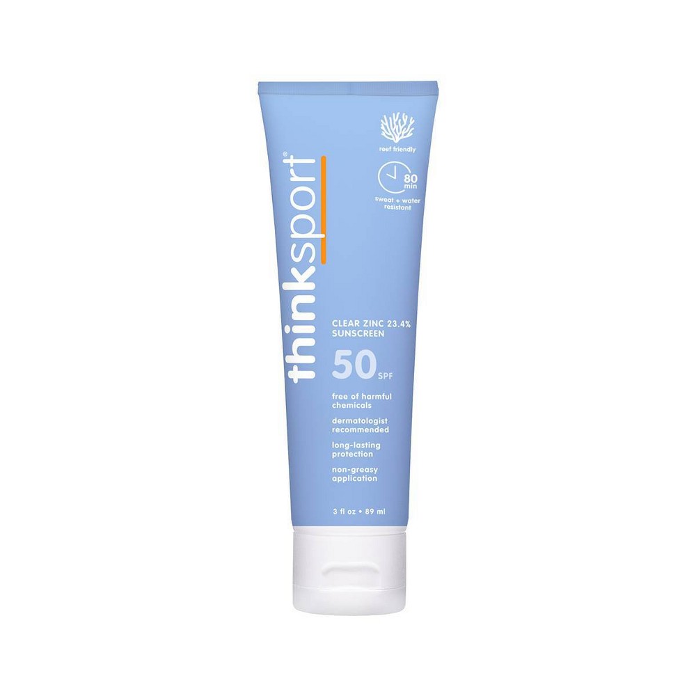 Photos - Sun Skin Care thinksport Clear Zinc Mineral Sunscreen Lotion - SPF 50 - 3 fl oz