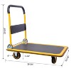 Vynxaria Foldable Platform Truck Push Dolly 330 lb. Weight Capacity Black and Yellow - 2 of 4