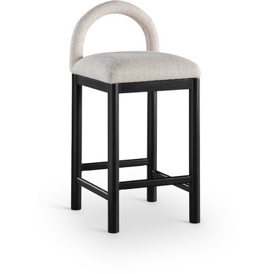 Meridian Furniture,Conrad Beige Linen Textured Fabric Counter Stool