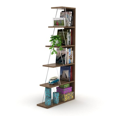 NicBex Bookcases for Living Room Modern 5 Tier Ladder Bookshelf Organizer Narrow Bookcasor Small Spaces Office Bedroom