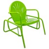 Northlight Outdoor Retro Metal Tulip Glider Patio Chair, Lime Green - 3 of 4
