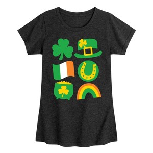 Girls' - Instant Message - St. Patrick's Day Icon Fitted Short Sleeve Graphic T-Shirt - 1 of 4