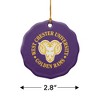 West Chester University Primary Logo Porcelain Scalloped Holiday Christmas Tree Ornament - 3 of 4