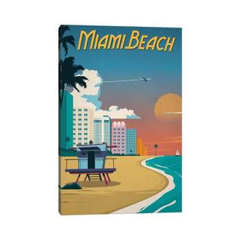 Miami Beach by IdeaStorm Studios Unframed Wall Canvas - iCanvas