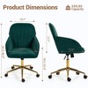 Bosmiller Velvet Home Office Chair, Gold Base and Wheels, Modern Makeup Vanity Chair, Height Adjustable Swivel Desk Chair, Living Room Bedroom, Beige - 2 of 4