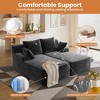 78'' Velvet Convertible Sectional Sofas, Cozy Sleeper Lounger Sofa with Thick Cushions and Throw Pillows for Living Room, No Assembly Required - 2 of 4