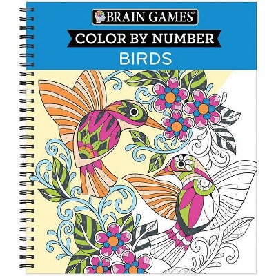 Brain Games - Easy Color by Number: Large Print Patterns (Stress Free  Coloring Book) - (Brain Games - Color by Number) (Spiral Bound)