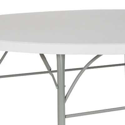 70.9" Round Gray Metal Folding Table with Powder Coated Legs