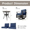 ALAULM 3 Piece Patio Outdoor Aluminum Metal Swivel Rocking Chairs with 1 Coffee Table - 4 of 4