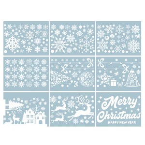 Unique Bargains Christmas Decorations for Windows and Home Christmas Window Clings Party Supplies White 1 Set - 1 of 4
