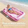Jasonwell 4-in-1 Inflatable Tanning Pool Lounger, 70"x46" Sunbathing Raft with Pillow, Hot Pink, Large Float for Adults - 2 of 4
