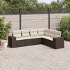 vidaXL Garden Sofa Set Brown, Cream White - 2 of 4