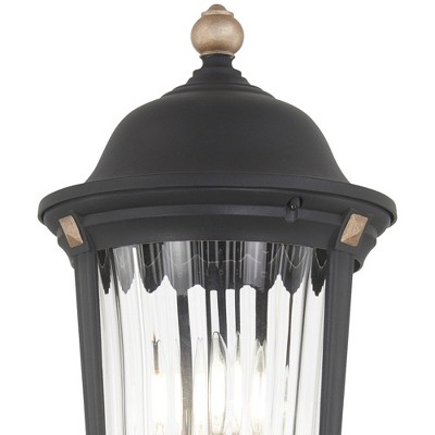 Peale Street Sand Coal Vermeil Gold 3-Light Outdoor Post