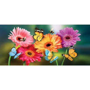 Briarwood Lane Spring Garden Gerber Daisies Mini Mat 22x10 Indoor Outdoor For Spring Doormat - 1 of 2