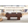 43.3" Modern Rectangular Coffee Table,Sturdy Wood Grain Marble Texture MDF Large Center Table for Living Room or Apartment-Baofuwish - 2 of 4
