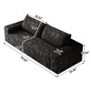 Mocamel 63" Black Corduroy Loveseat Sofa, 2-Seater with Deep Seat & No Assembly Required, Compact Couch for Living Room, Apartment, and Office - 3 of 4
