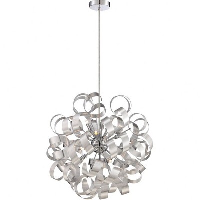 Millenia Silver Globe Pendant with Crystal Incandescent and LED Lighting