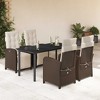 vidaXL Garden Dining Set Brown Poly Rattan 4-seater Adjustable Footrests - 2 of 4