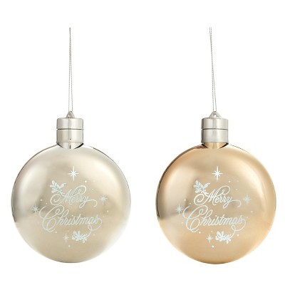 Transpac Acrylic Light Up Christmas Ornament Set of 2 Christmas Home Decorations