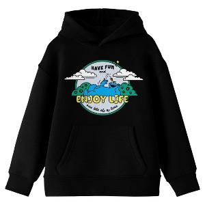 Sesame Street Cookie Monster Enjoy Life Long Sleeve Youth Black Hooded Sweatshirt - 1 of 3