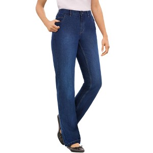 Woman Within Perfect All-Cotton Back-Elastic Denim Jeans - 1 of 4