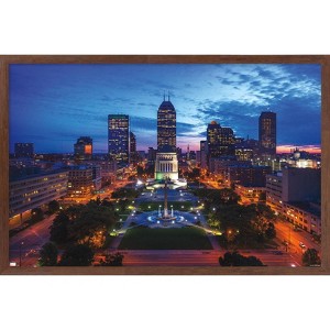 Trends International Cityscapes - Indianapolis, Indiana Framed Wall Poster Prints - 1 of 4