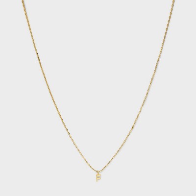 14K Gold Plated Small Polished Initial Pendant Necklace - A New Day™ Gold