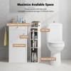 Modern Plastic Narrow Gap Storage Cabinet, Waterproof Skinny Bathroom Storage Organizer With Drawers, Cream White With Transparent Black Accents - 4 of 4