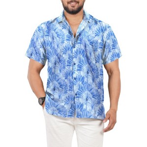 HAPPY BAY Men's Hawaiian Shirt Tops Pocket Party Summer - 1 of 4