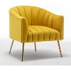SEYNAR Modern Velvet Accent Chair,Round Upholstered Barrel Chair for Living Room - 2 of 4