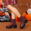 Allegra K Women's Platform Chunky Heel Chelsea Ankle Boots Combat Boots - 2 of 4