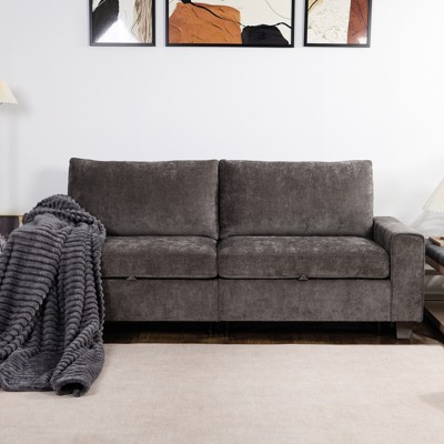Chenille Storage Loveseat Sofa with Removable Covers and Wide Armrests
