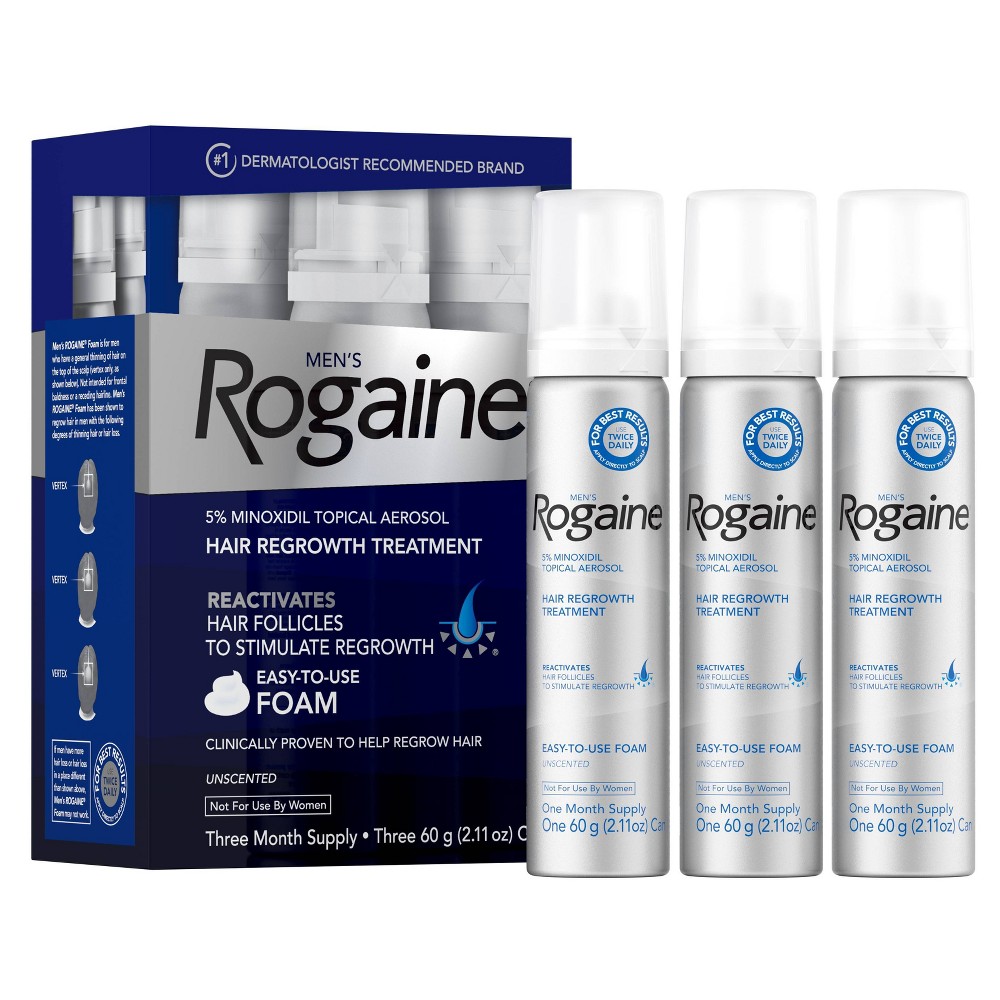 Rogaine Mens 5% Minoxidil Foam for Hair Regrowth - 2.11oz