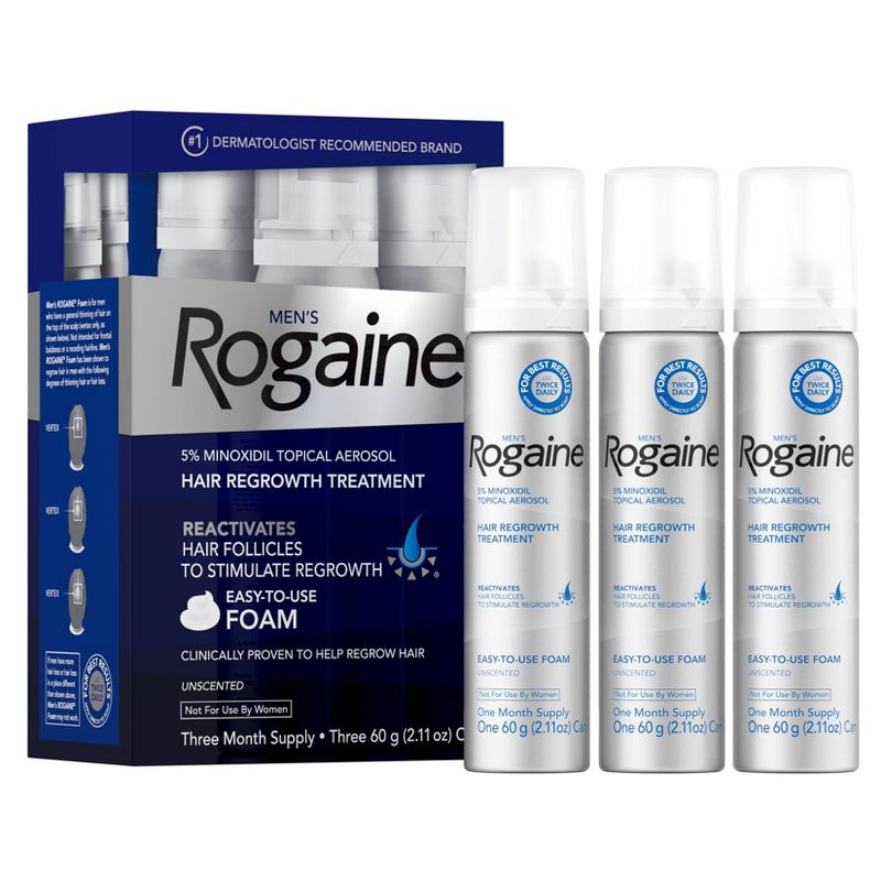Rogaine Men&#39;s 5% Minoxidil Foam for Hair Regrowth - 2.11oz, 1 of 20