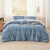 BAGOKIE 4-Piece Pinch Pleat Striped Bed in a Bag Comforter Set for All Season - 2 of 3