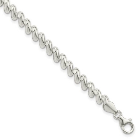 Black Bow Jewelry Sterling Silver 6mm Polished San Marco Chain Bracelet, 7.5 Inch - image 1 of 4