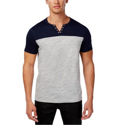 I-N-C Mens Colorblocked Basic T-Shirt, Grey, XX-Large