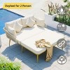 Modern Outdoor Tanning Bed Patio Daybed, 2-Person Woven Nylon Rope Sunbed with Washable Cushions for Balcony, Poolside – Maison Boucle - 2 of 4