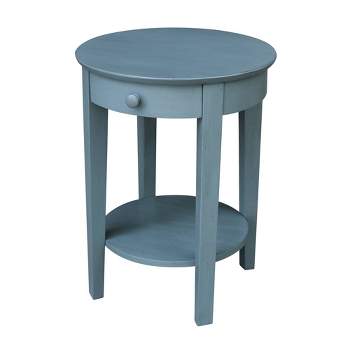 Phillips Antique Rubbed Accent Table with Drawer Ocean Blue - International Concepts