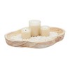 Okuna Outpost Handmade Paulownia Wooden Dough Bowls for Decor with Cross-Shaped Design, 12 x 16 In - 3 of 4