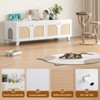 Bencmate Pet Crates and Houses Double Large Hidden Cat Litter Box Enclosure Furniture Cabinet with Rattan Doors, White, 57.9"*19.7"*19.7" - 2 of 4